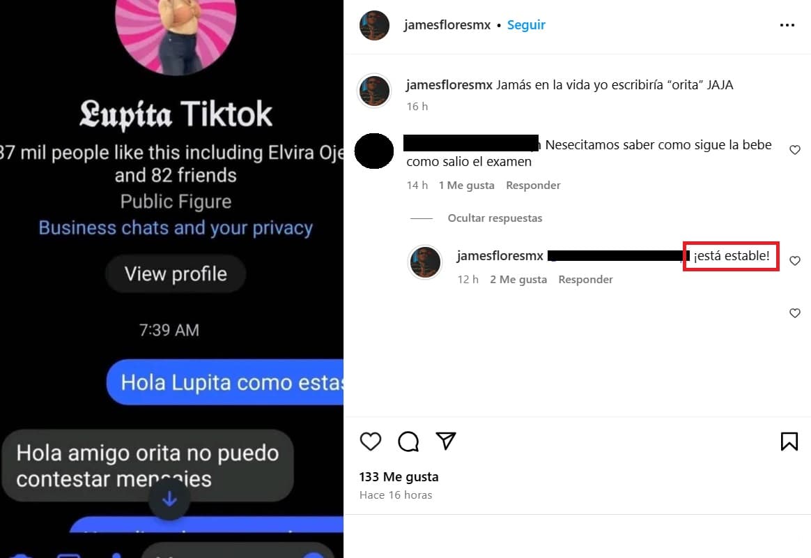 Mánager de Lupita 'TikTok' asegura que la bebé de la 'influencer' se encuentra "estable".