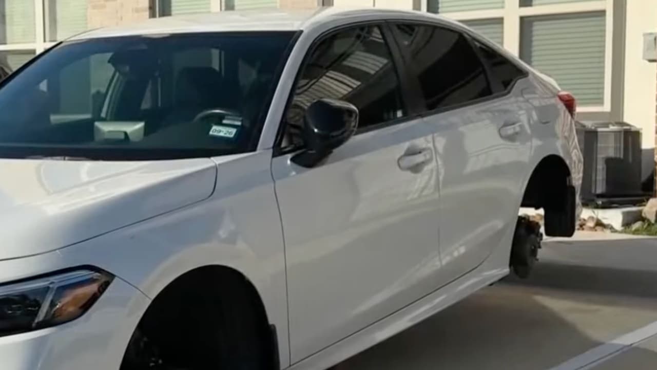 Mujer despierta en Katy y encuentra su auto sobre bloques: robo de llantas se repite en el área de Houston