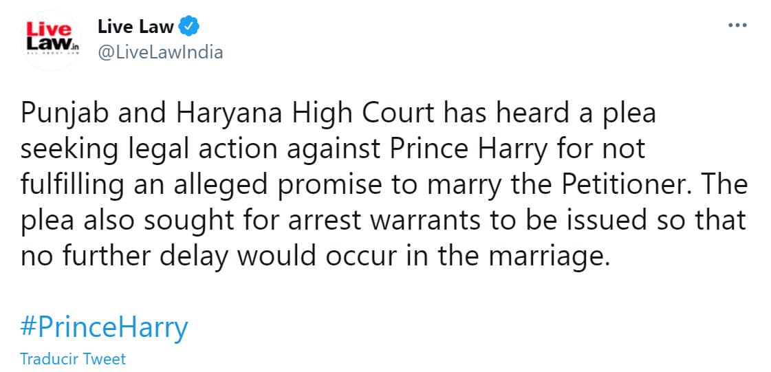 De acuerdo con un reporte del portal Live Law India, que se dedica a difundir noticias e información de índole legal en esa nación, la abogada fue 
<b><a href="https://twitter.com/LiveLawIndia/status/1381827270185086982" target="_blank">embaucada por un estafador</a></b> que se hizo pasar por el príncipe.