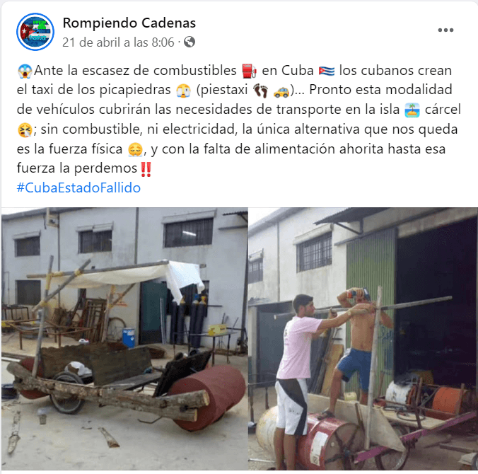 Cubanos crean réplica del "troncomóvil"