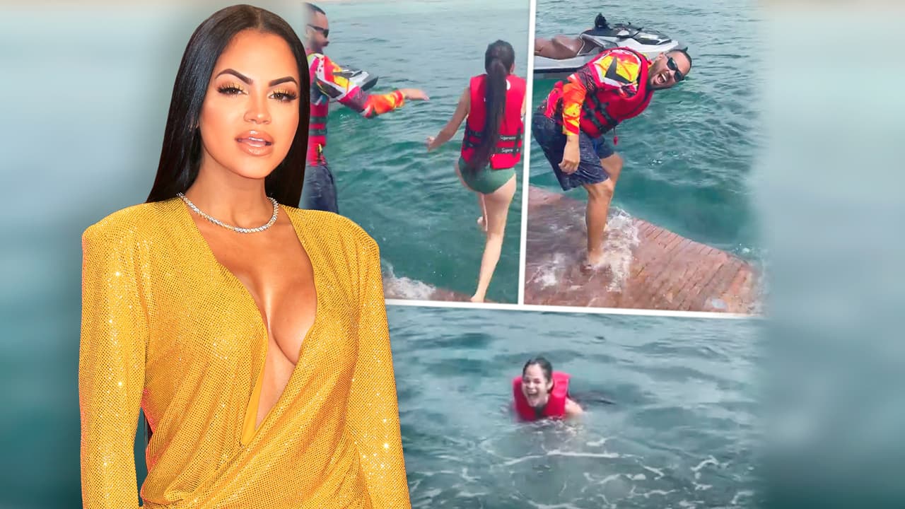 “¡Indeseable!": la reacción de Natti Natasha cuando Raphy Pina le hace una “maldad” sin que ella sepa nadar