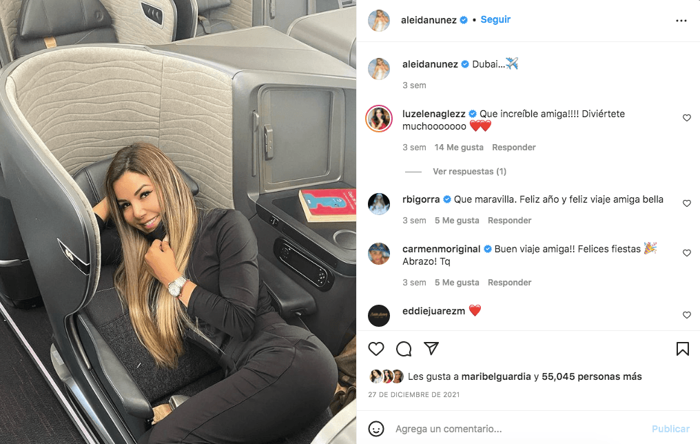 Desde el inicio de su viaje, la actriz de ‘La mexicana y el güero’ mostró que estas vacaciones se iban a distinguir por el lujo.