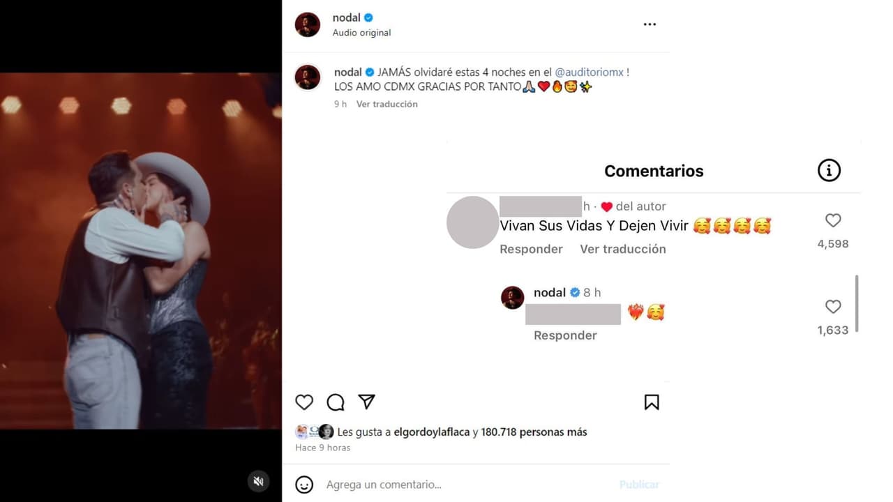 Nodal respondió a una fanática que comentó en su video: “Vivan sus vidas y dejen vivir”.