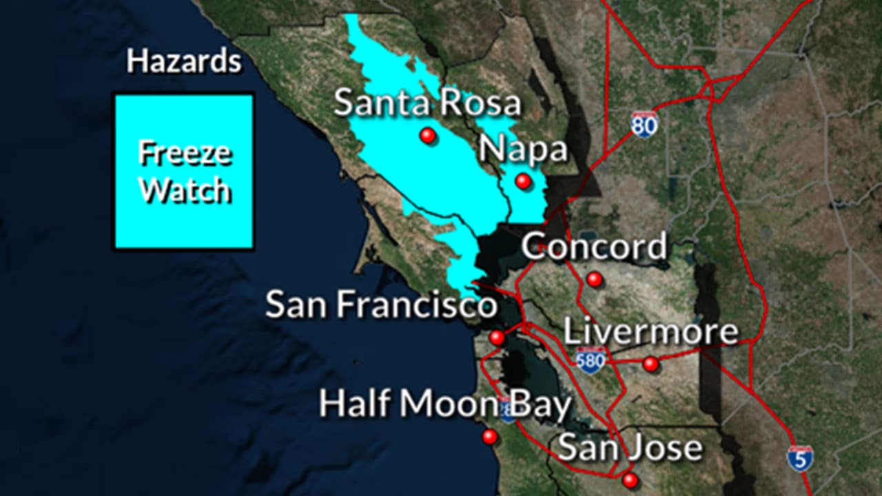 Emiten alerta por temperaturas debajo del punto de congelación para varias regiones del Área de la Bahía