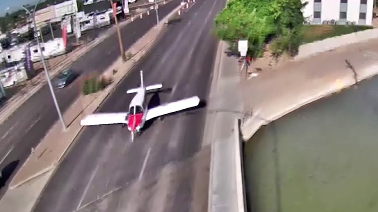 Una falla mecánica obligó a una avioneta a aterrizar de emergencia en una calle de Mesa