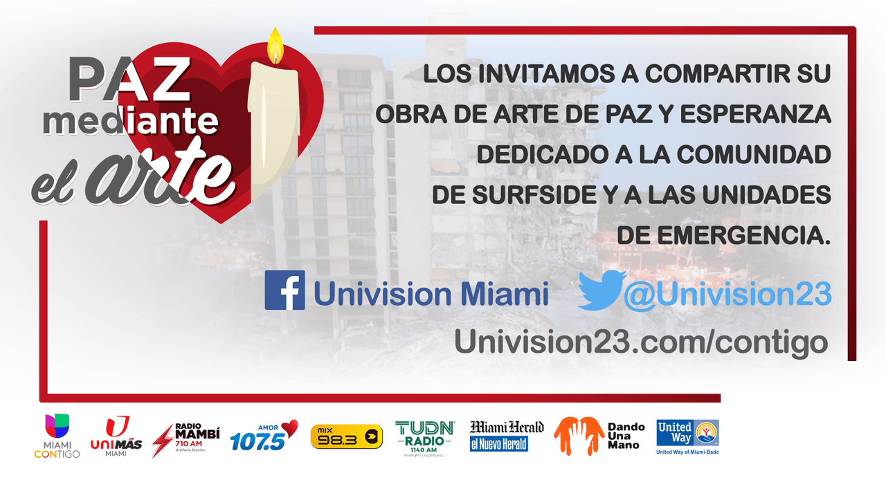 Univision 23 apoya la Paz Mediante el Arte para los afectados en Surfside