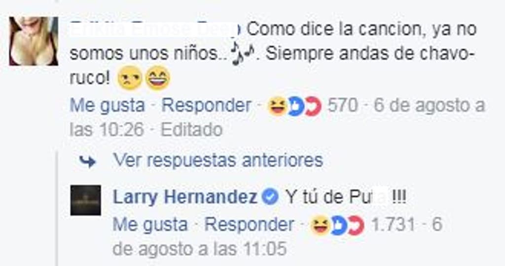 La respuesta de Larry no solo fue contundente sino que se excedió en virulencia.