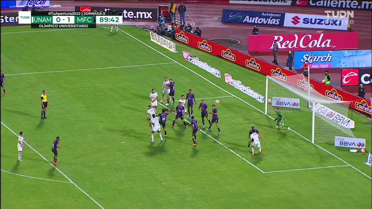 ¡GOL!  anota para Pumas UNAM. Nicolás Freire