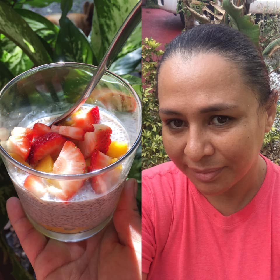 Laura López nos cuenta en el grupo de Facebook del Reto 28, que esta mañana caminó 30 minutos y luego desayuno el pudín de chía que se preparó.