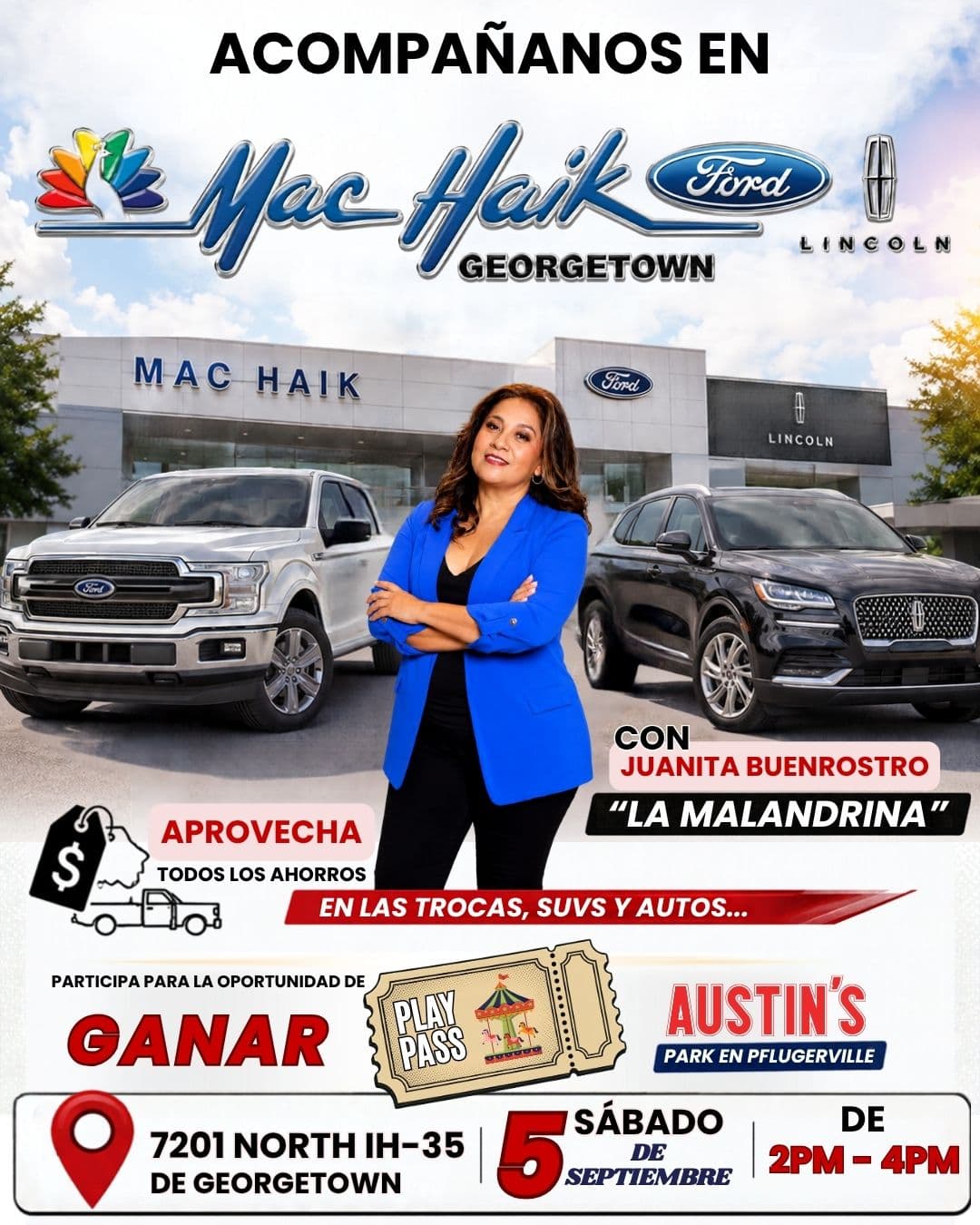Este sábado nos vemos en Mac Haik Ford Lincoln de Georgetown