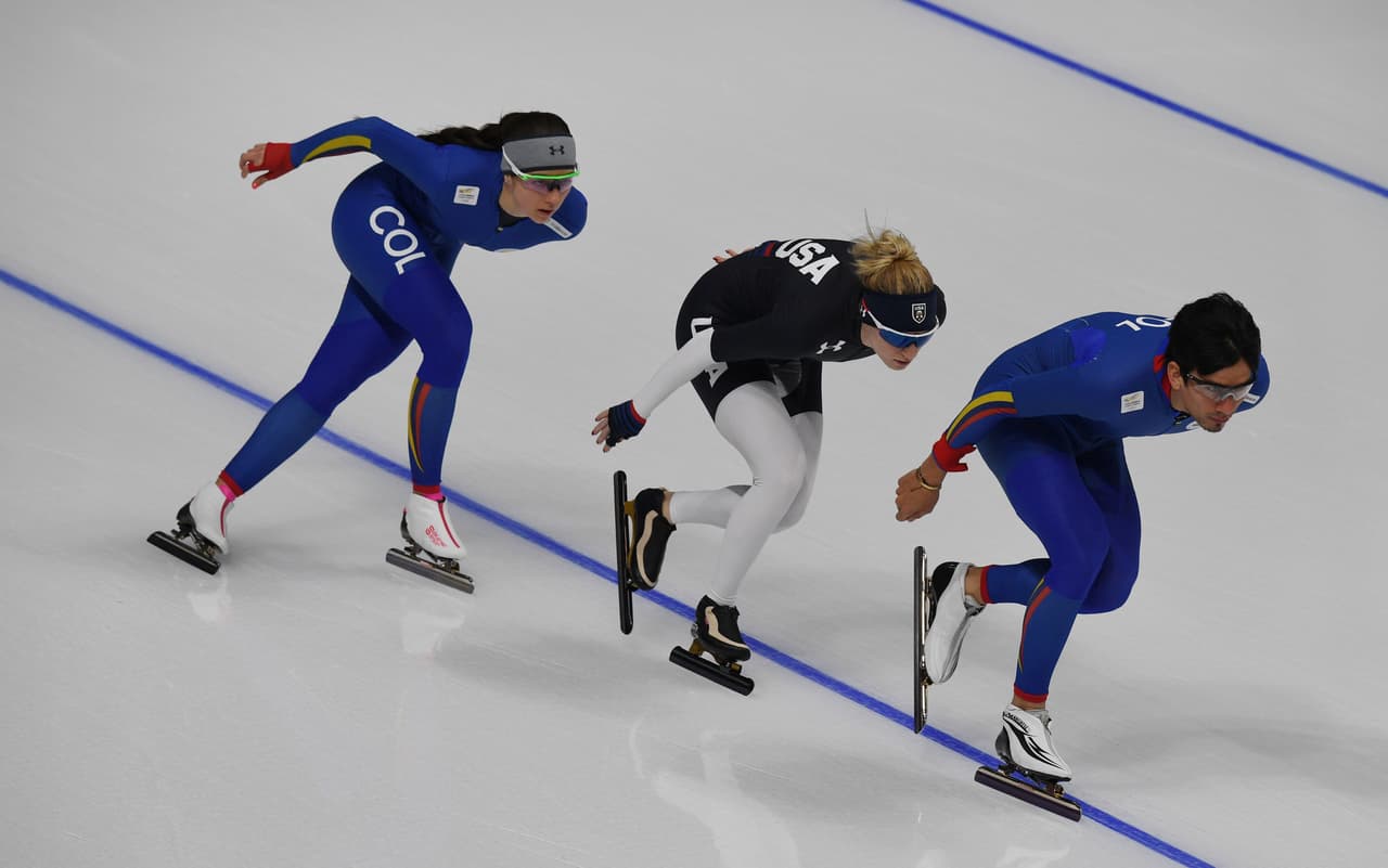 Espectaculares imágenes de entrenamientos de los atletas en disciplinas previo a los Juegos Olímpicos de Pyeongchang 2018. Laura Gómez y Pedro Causil estarán en patinaje por velocidad por Colombia.