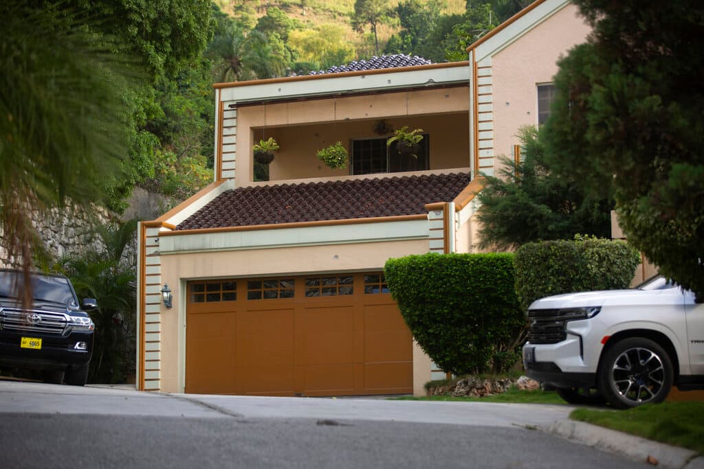 Bullet holes pock mark the walls of President Jovenel Moise´s residence where he was assassinated in Port-au-Prince, Haiti, Thursday, July 15, 2021, as FBI agents assisting in the investigation roam the residence.