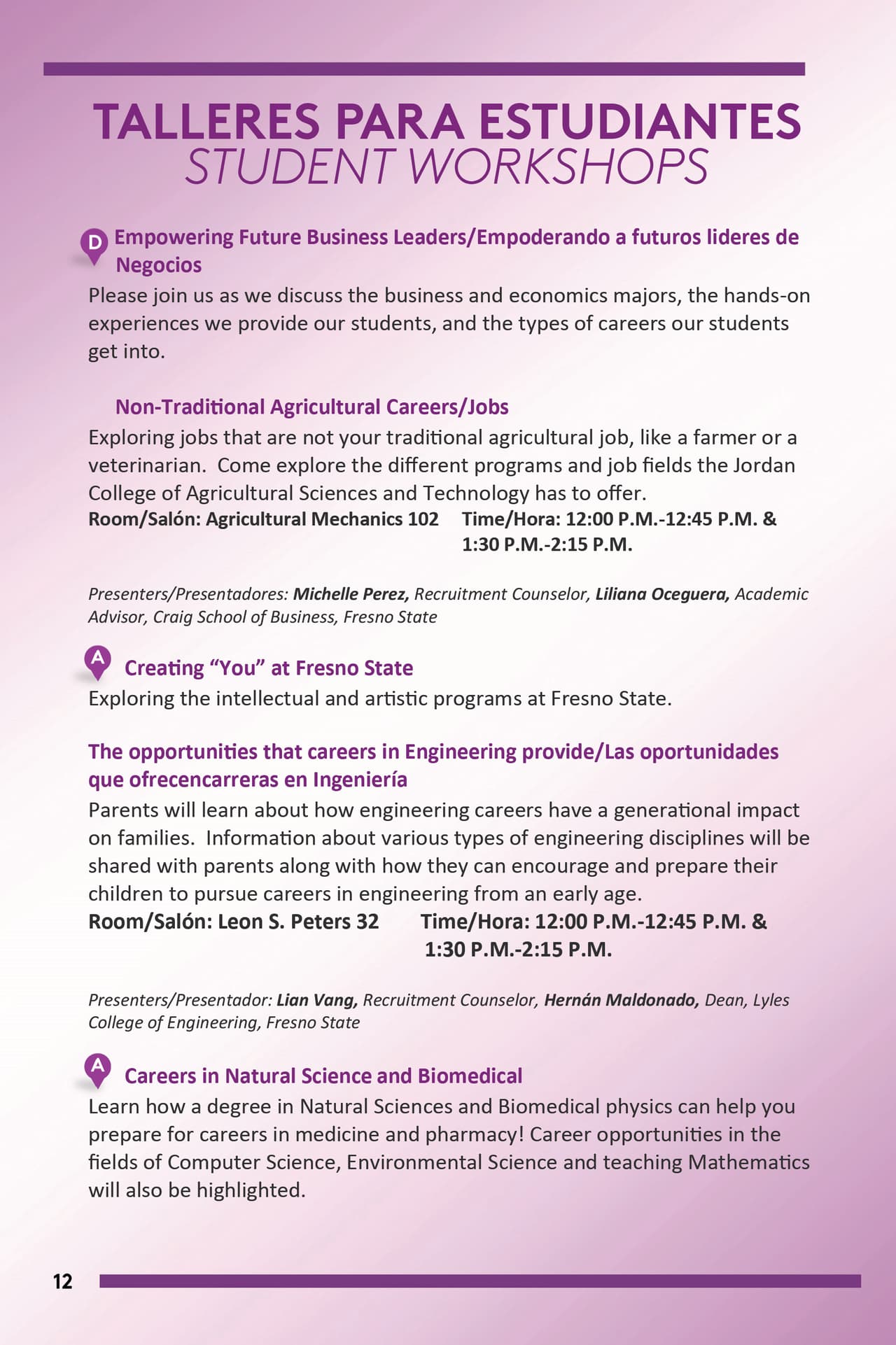 PG 12 El programa para la Feria de Educación este sábado en Fresno State