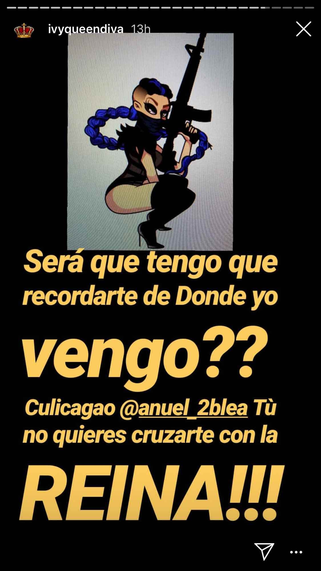 <b>Ivy Queen</b> no se quedó en silencio y le respondió a 
<b>Anuel AA</b> de la misma forma.