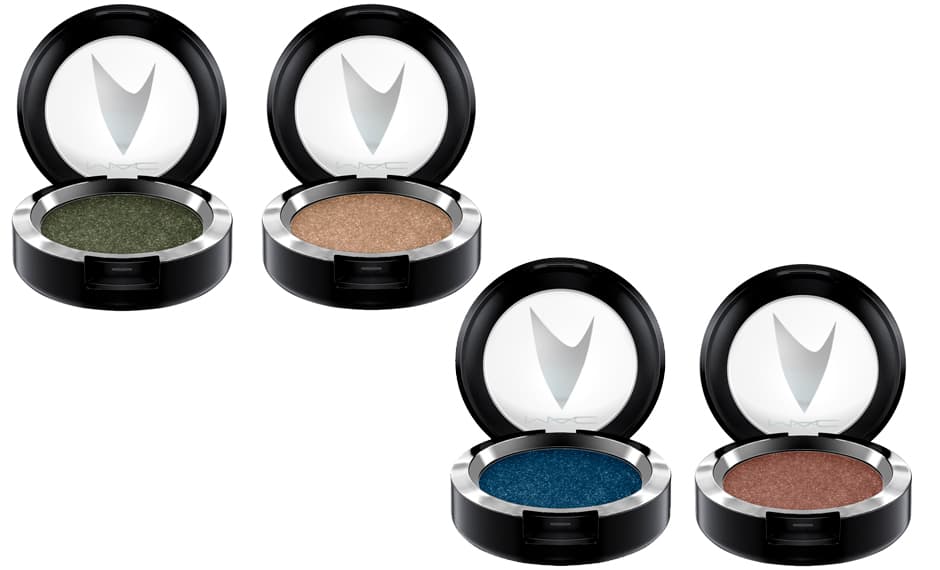 Cuatro sombras en acabado métalico forman parte de la colección de maquillaje. Tonos: Bird of Prey, The Naked Time, Midnight, To Boldly Go. $23 dólares cada una, 
<a href="https://www.maccosmetics.com/collections-mac-star-trek">Maccosmetics.com</a>.