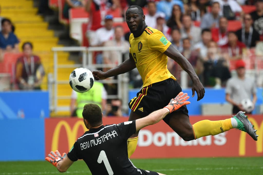 62.- Romelu Lukaku (Bélgica) al minuto 45+3. Bélgica 3-1 Túnez.