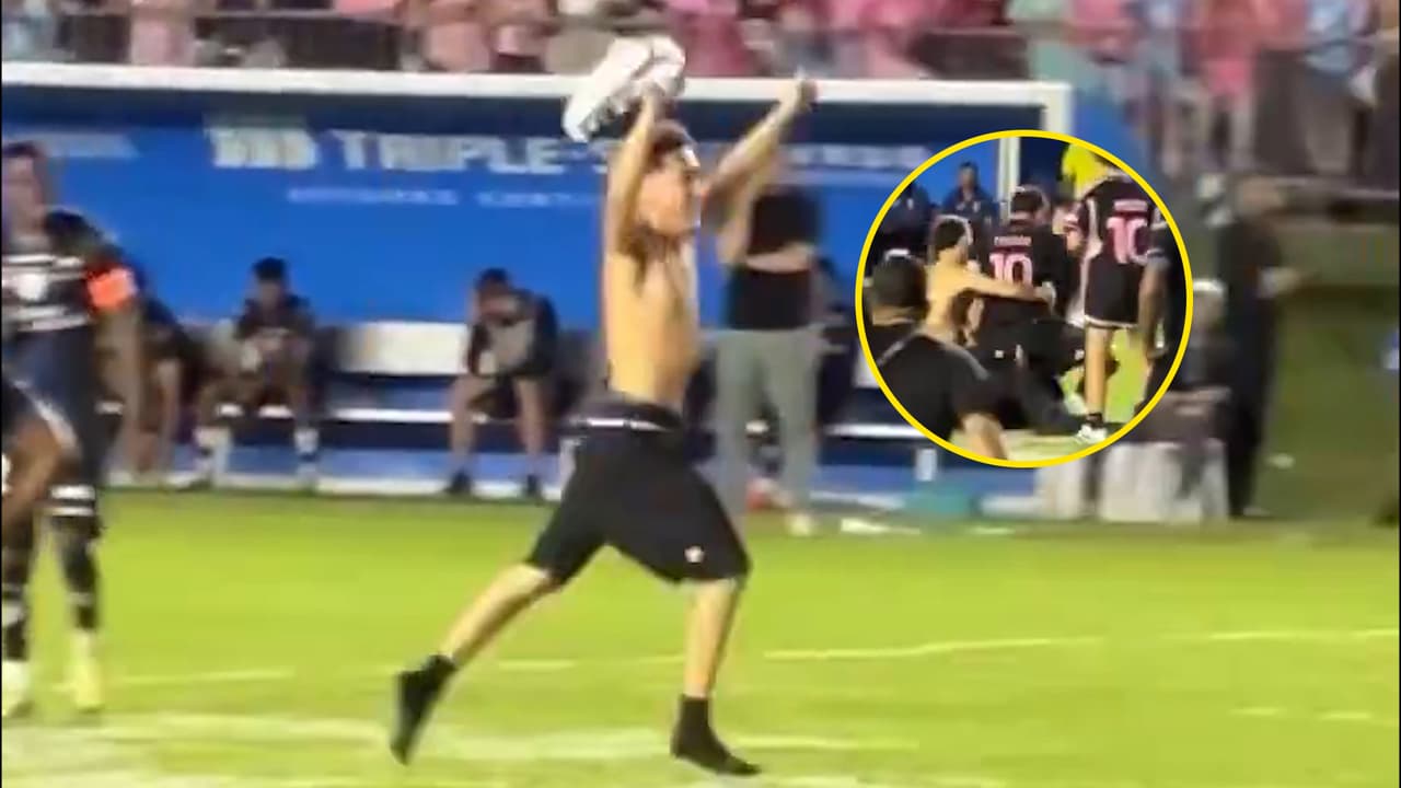 Casi lo lesionan: Fanático taclea a Leo Messi durante juego del Inter Miami en Puerto Rico