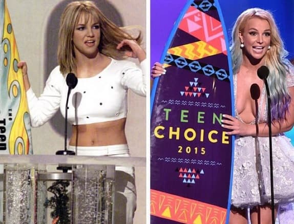 ¡Cómo han pasados los años! People reporta que la cantante tiene ocho 'tablas de surf', las cuales le han sido entregadas en esos premios.
