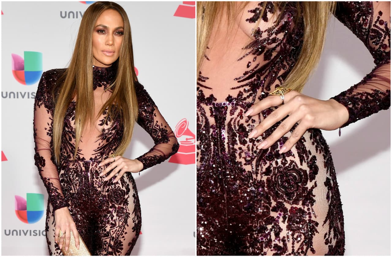 Jennifer Lopez fue la sensación a su llegada y como era de esperarse lució impecable y divina en cada detalle, incluso en sus uñas que las llevó en un color rosa súper cute.