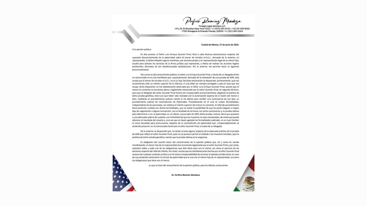 Mayela Laguna respondió al comunicado de Luis Enrique Guzmán.