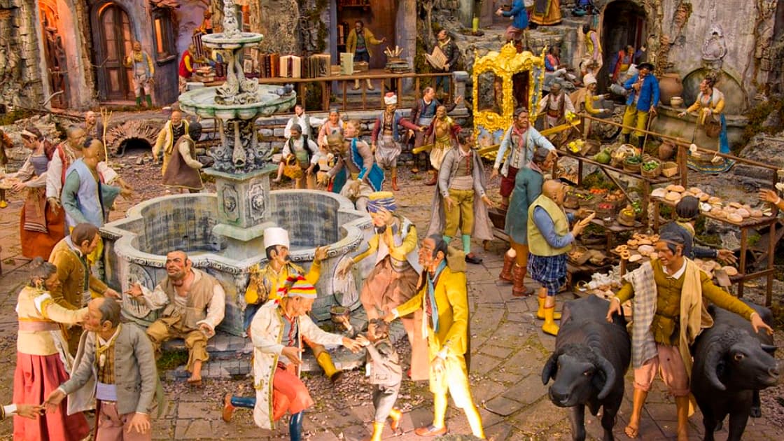 En el siglo XVIII, la celebración pasó de la iglesia a los barrios y casas, los cantos populares sustituyeron a la música religiosa. Los fieles comenzaron a colocar figurillas de arcilla que representaban el pueblo de Belén durante el nacimiento de Jesús.