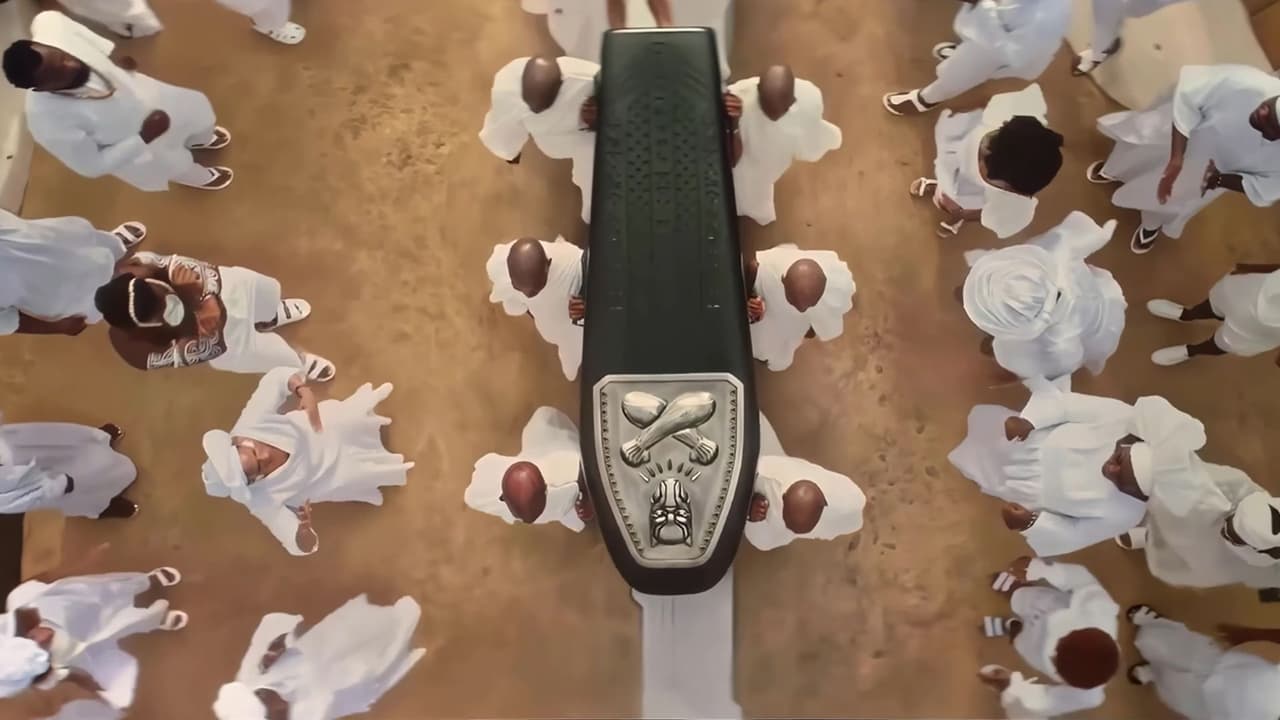 El funeral de T'Challa en la película.