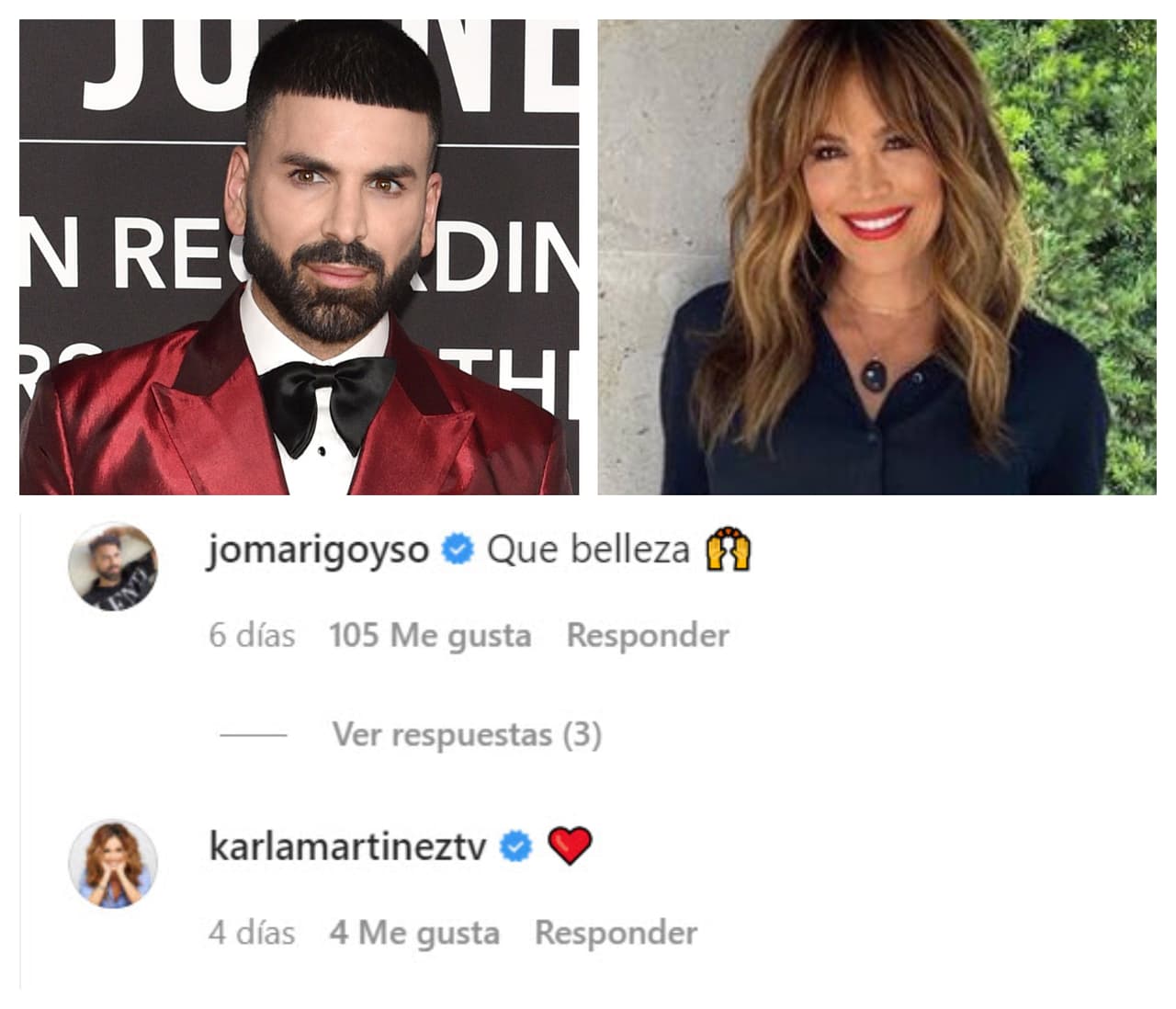 Jomari Goyso y Karla Martínez no resistieron derretirse ante esa tierna imagen y reaccionaron así al ver juntos a padre e hijo. 
<br>