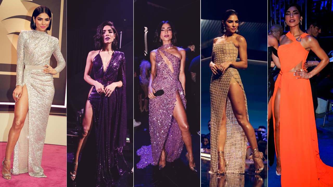 La presentadora robó miradas durante la noche de Premio Lo Nuestro con su atrevido estilo en el que los vestidos largos con profundas aberturas en las piernas fueron los protagonistas.