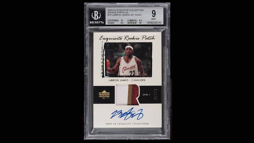 En abril de 2021 se vendió por 
<b>$5.2 millones una tarjeta de LeBron James </b>de la temporada 2003-04.
<br>
<br>La pieza se distingue por ser de la temporada en que la estrella del baloncesto fue novato. Está, además autografiada. La tarjeta, ha sido calificada con un 9, en una escala de 1 a 10, por Beckett Grading Services y su firma con un 10. Es la tarjeta de baloncesto más cara, superando los $ 4.6 millones uno de uno 2018-19 Panini National Treasures Luka Doncic Logoman RPA vendido en Marzo de ese mismo 2021.