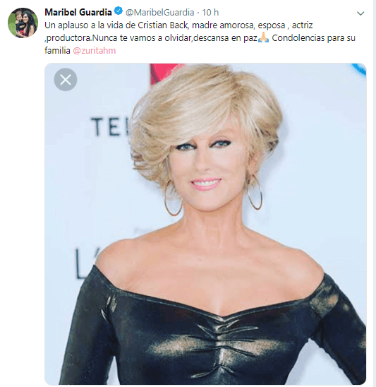 La actriz y cantante 
<b><a href="https://www.univision.com/temas/maribel-guardia" target="_blank">Maribel Guardia</a> </b> destacó las cualidades de Christian Bach, quien murió a los 59 años.
