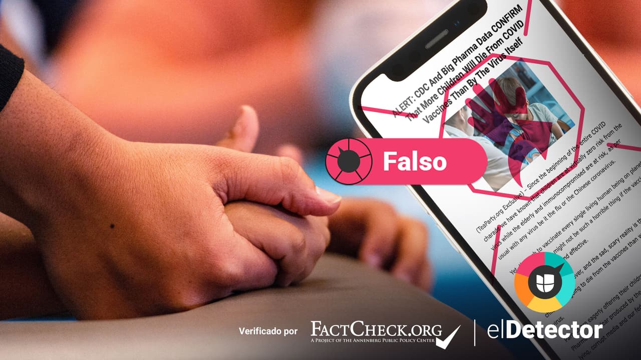 No, los datos de los CDC y de Pfizer no indican que la vacuna para niños causará más muertes que las que previene