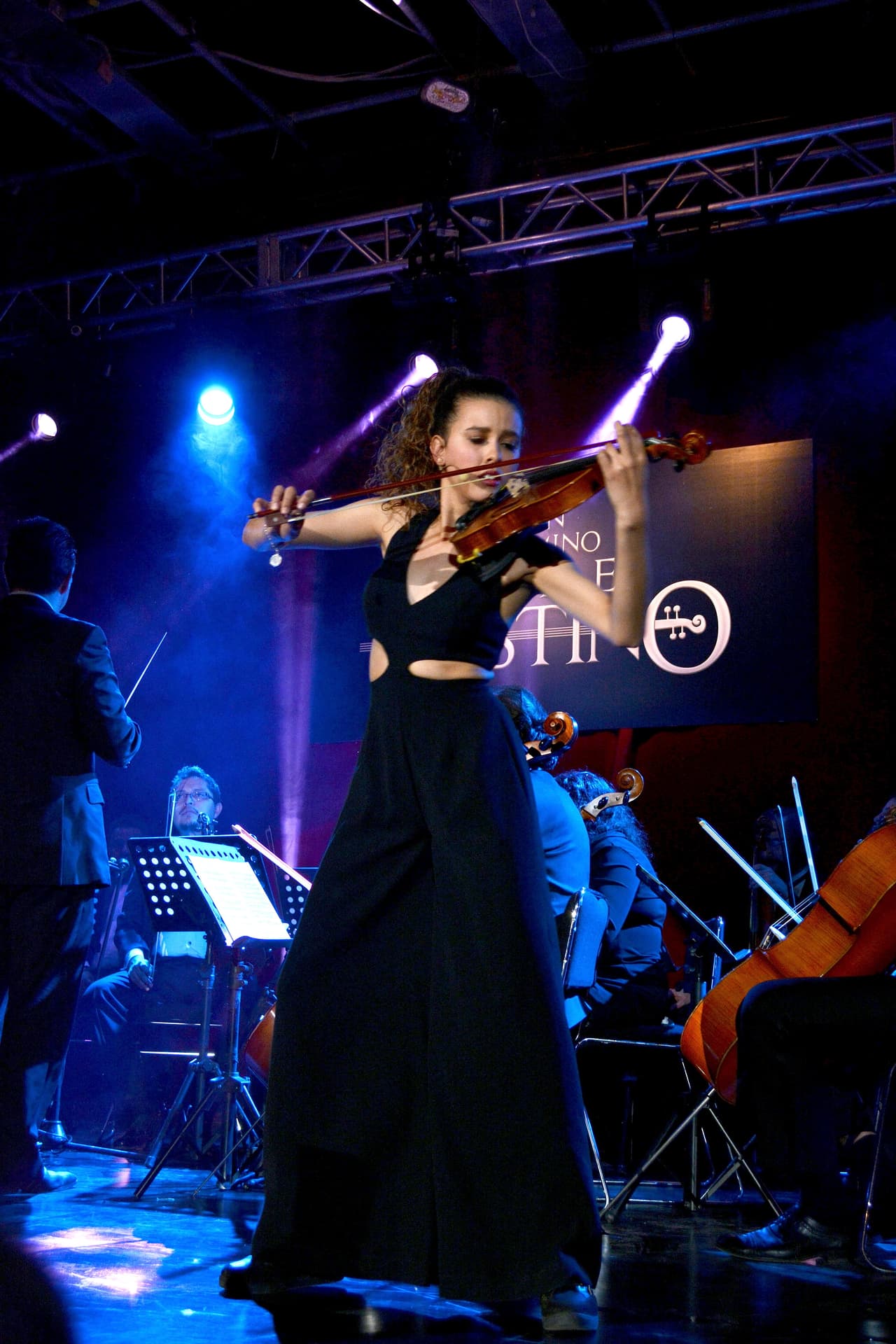 Paulina Goto que también es cantante está haciendo su mejor esfuerzo, pues en la novela toca el violín.