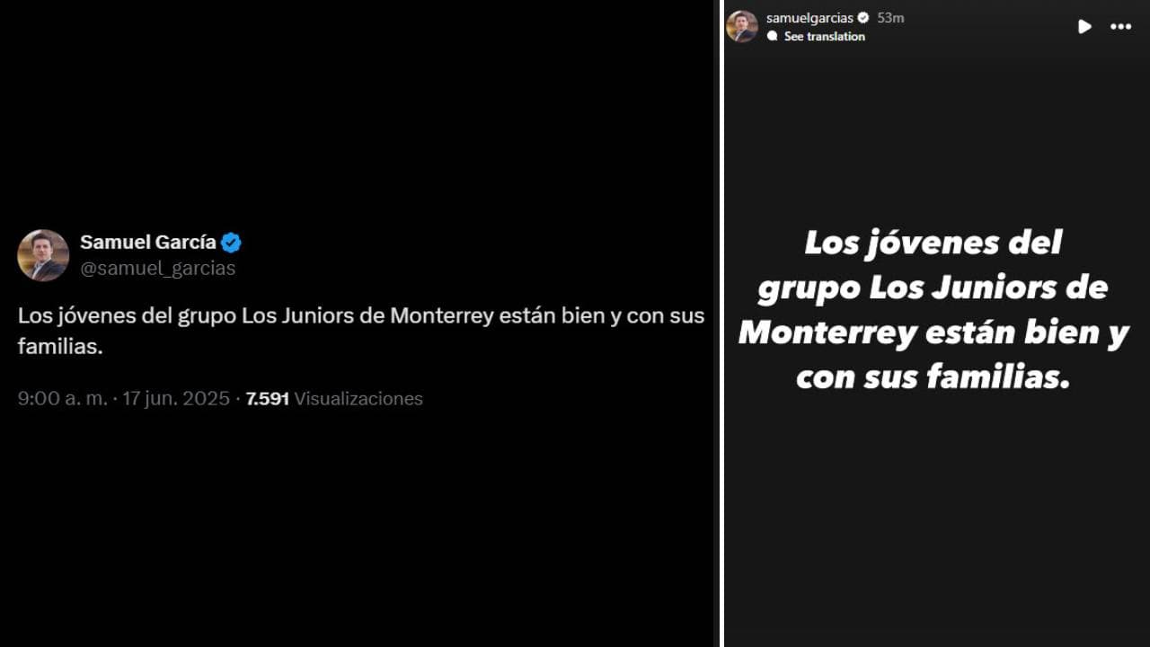 El gobernador de Nuevo León reportó la aparición de Los Juniors de Monterrey y su chofer.