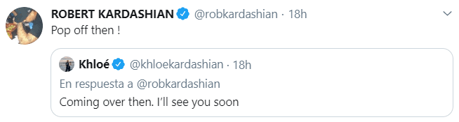 Pero Khloé no dejó ahí la conversación y le advirtió que "pronto" lo vería.