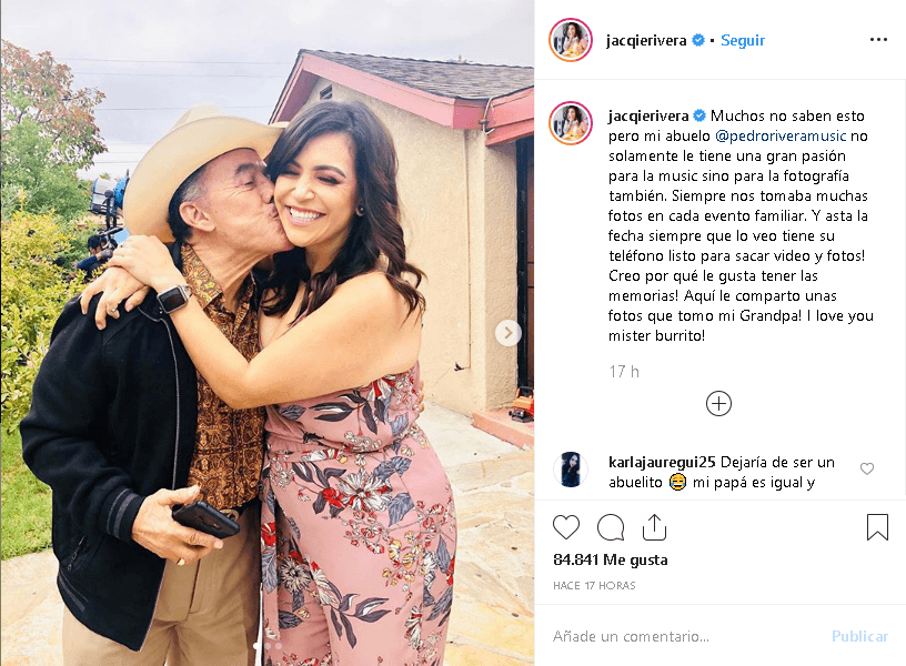 "Muchos no saben esto, pero mi abuelo Pedro no solamente le tiene una gran pasión a la música, sino también a
<b>la fotografía</b>", escribió en la
<b><a href="https://www.instagram.com/p/B0FBRXiDao_/" target="_blank">serie de fotos</a></b> que publicó.