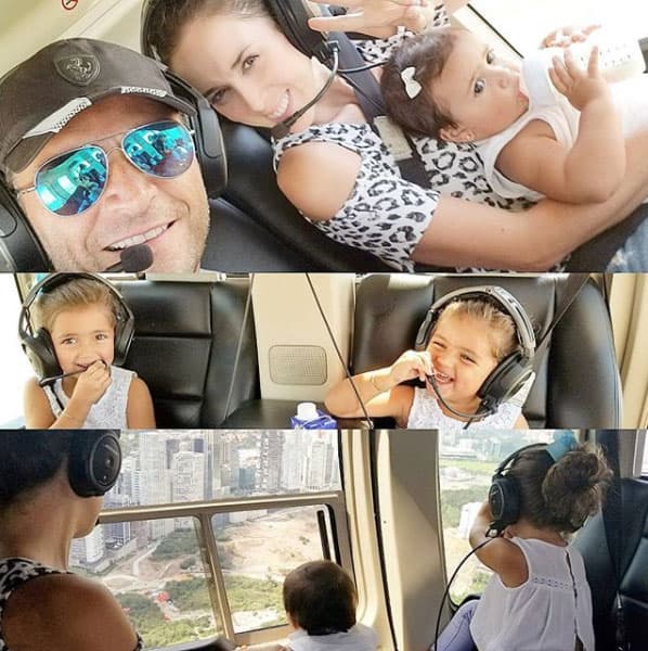 Pero las alturas no podían faltar, en varias ocasiones han paseado en helicóptero.