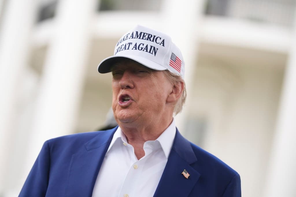 El presidente Donald Trump habla en la Casa Blanca el 18 de junio de 2025, en Washington. (AP foto/Evan Vucci)