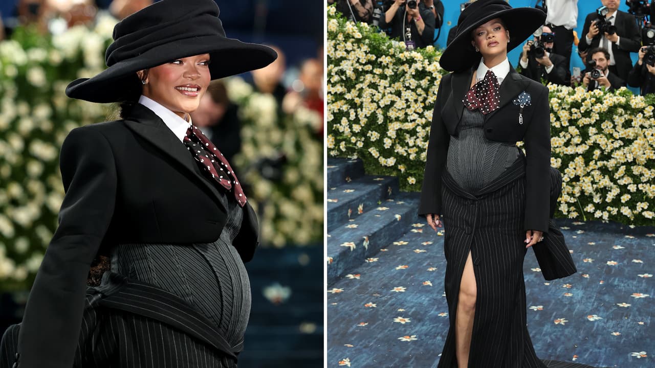 Rihanna sorprende y aparece embarazada de su tercer bebé en plena Met Gala: así lució su ‘baby bump’