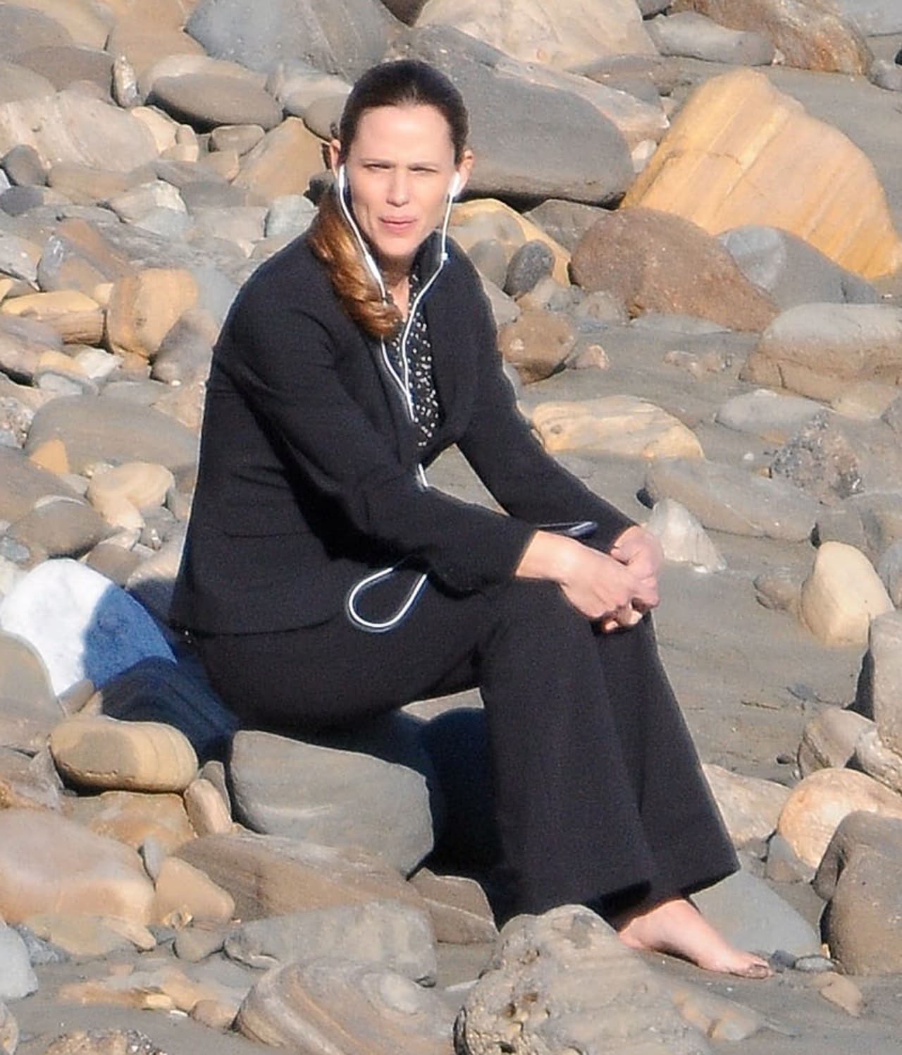 Encontramos a Jennifer Garner muy relajada en la playa.