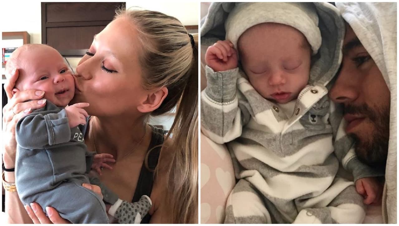 Con 30 minutos de diferencia, Enrique Iglesias presenta a uno de sus gemelos y Anna Kournikova al otro