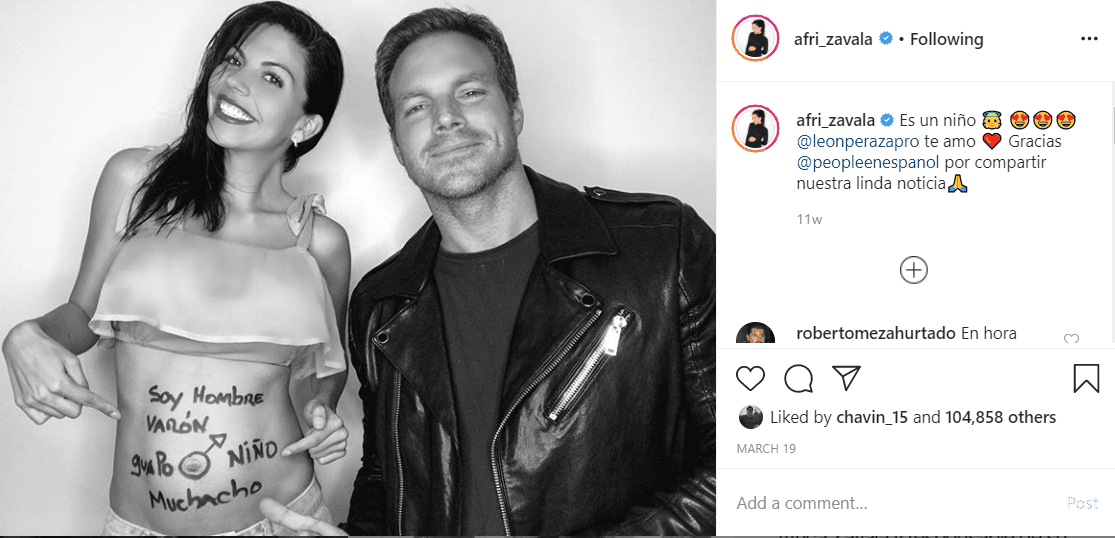 Con esta fotografía, la protagonista de Amores con Trampa anunció que está en espera de un niño.