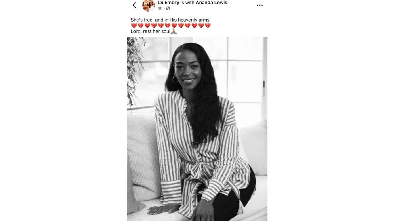 Hermana de Ananda Lewis confirma la muerte de la famosa presentadora de MTV.