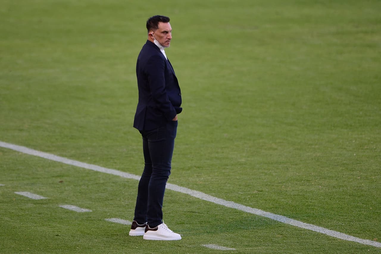 Christian Gimenez Cancun Head Coach during the game Celaya vs Cancun FC, corresponding to the sixth round match of the Torneo 2021 Guard1anes of the Liga de Expansion MX, at Miguel Aleman Valdes Stadium, on February 17, 2021. 
<br>
<br> Christian Gimenez Director Tecnico de Cancun durante el partido Celaya vs Cancun FC, correspondiente a la jornada 06 del Torneo Guard1anes 2021 de la Liga de Expansion MX, en el Estadio Miguel Aleman Valdes, el 17 de Febrero de 2021.