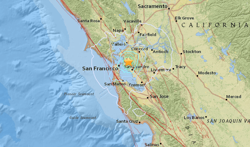 Sismo en Oakland provoca ruptura de nueve tuberías