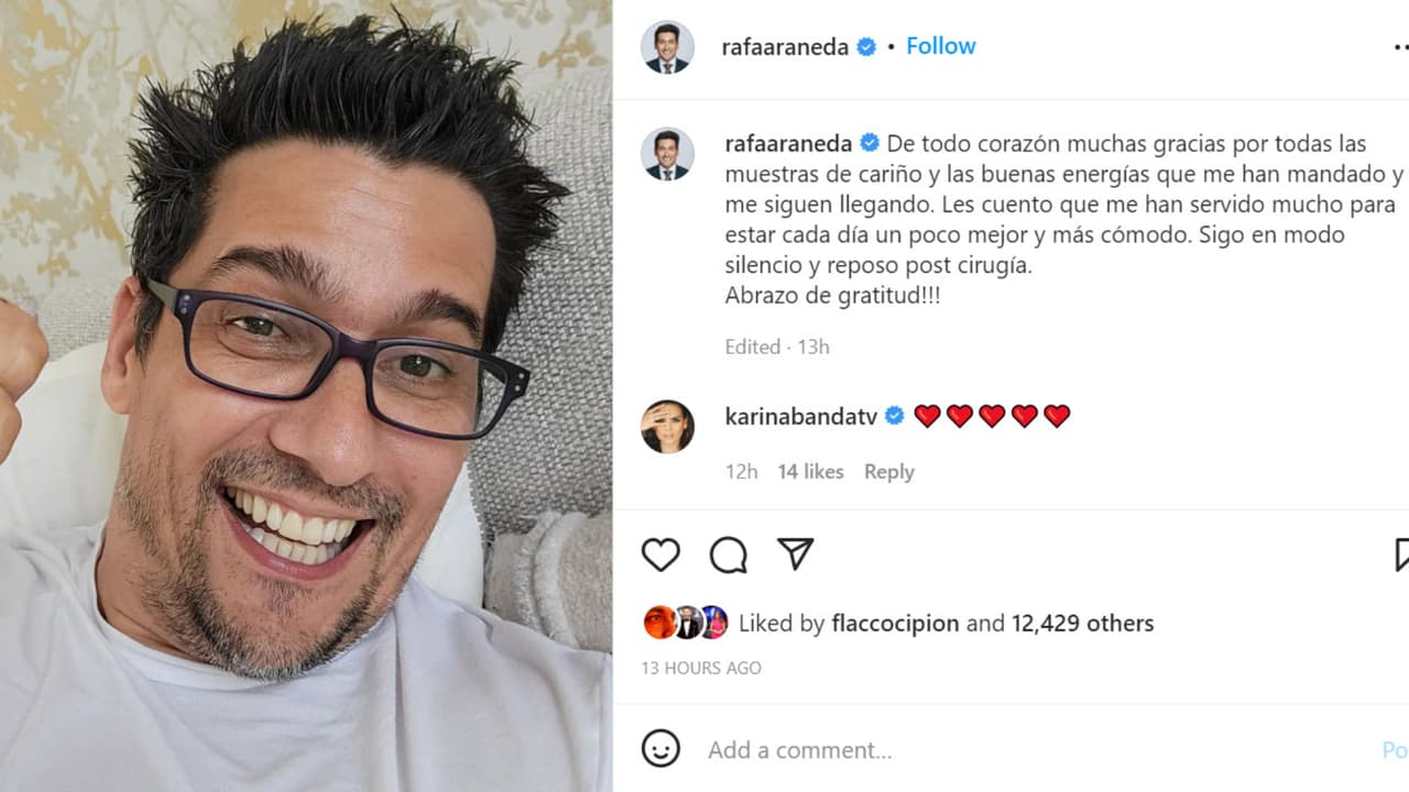Con esta foto y mensaje, Rafael Araneda reapareció tras la cirugía a la que fue sometido el pasado fin de semana.