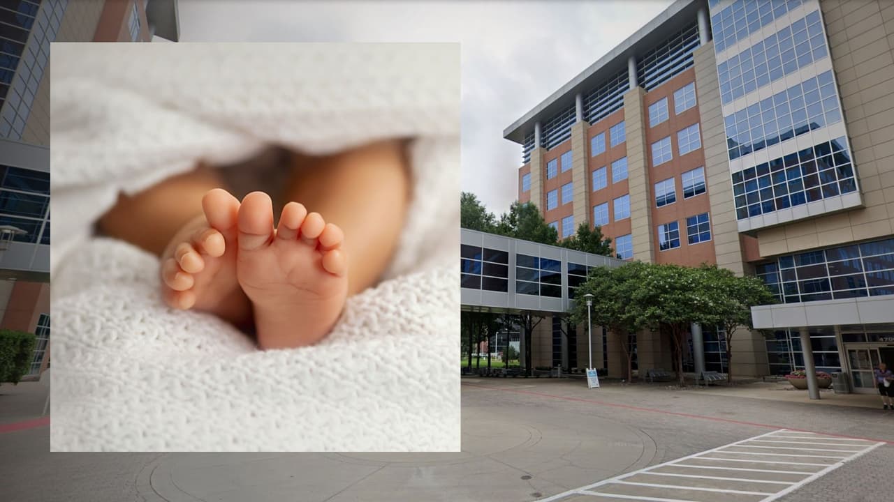 Una mujer rompe fuente en el estacionamiento de un hospital en Texas, da a luz, deja al bebé y se va