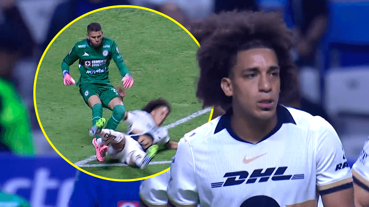 Kevin Mier abandona el Cruz Azul vs. Pumas por fuerte entrada de Carrasquilla
