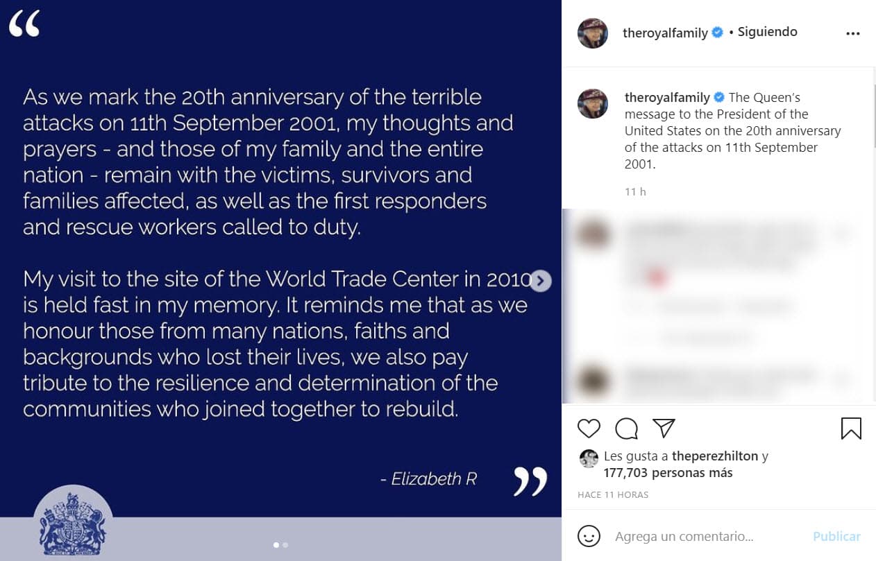 "Mis pensamientos y oraciones -y los de mi familia y la nación entera- siguen siendo para las víctimas, los sobrevivientes y las familias afectadas, así como los primeros en responder y los trabajadores de rescate llamados al servicio", es parte de lo que se lee en el mensaje.