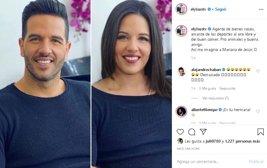 Otro que no podía creer el aspecto en su versión femenina fue Yisus y hasta la personalidad le describió en redes sociales: "Agente de bienes raíces, amante de los deportes al aire libre y del buen comer. Pro animales y buena amiga. Así me imagino a Mariana de Jesús".