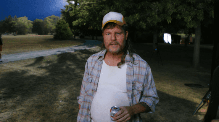 Su papel en el largometraje, que duró algunos segundos, fue el de Redneck #2. En su escena, él inicia una discusión sobre el papel higiénico antes de que llegue Cable.